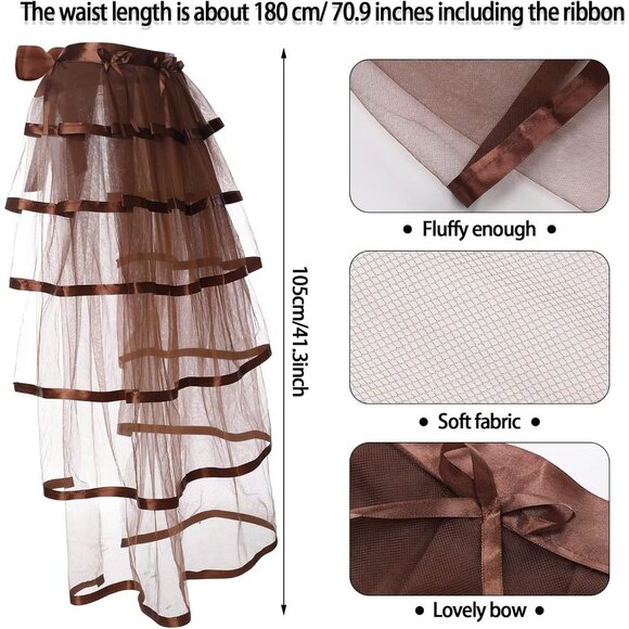 Steampunk Bustle Skirt Victorian Lace Tutu Costume for Women - Picture 2 of 6